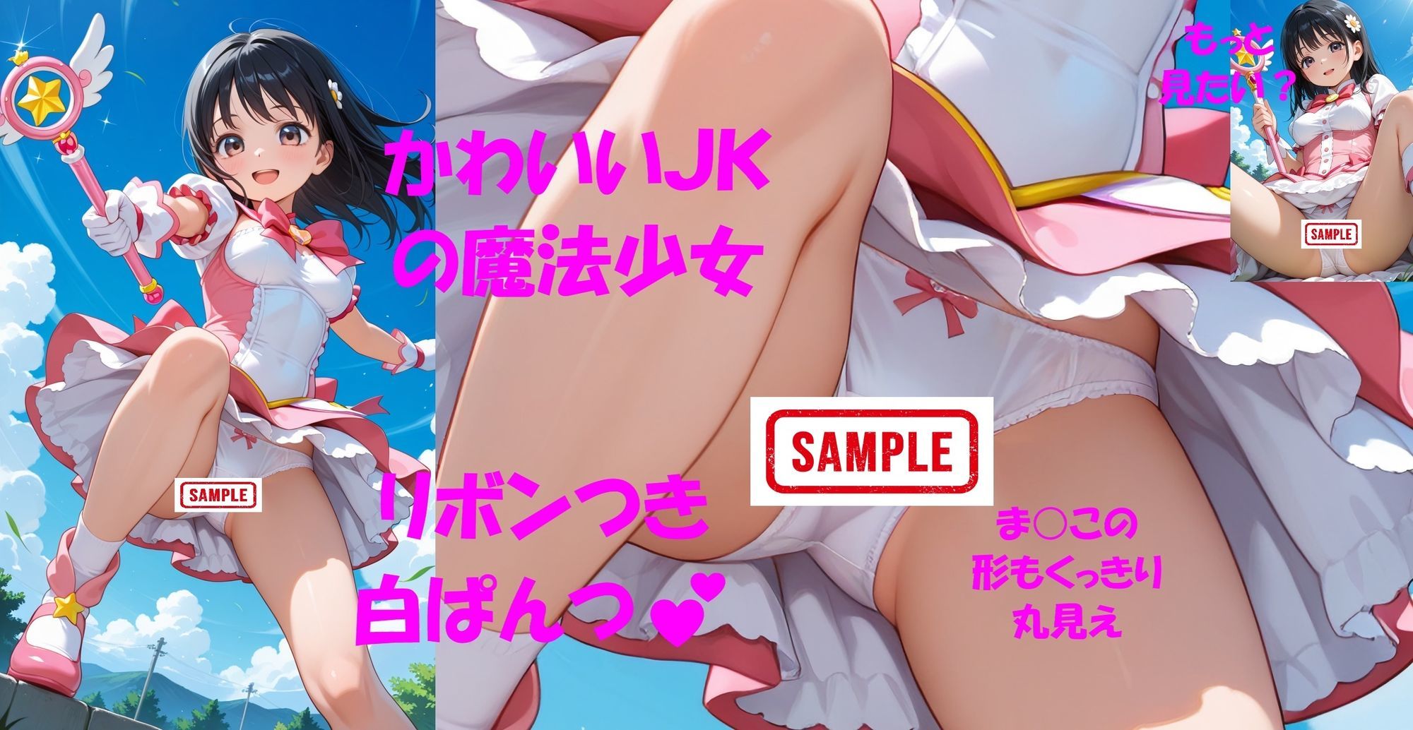 パンチラJKが魔法少女に変身★オナニーでイクぅ！3―黒髪JK、オナニーに夢中― - サンプル画像 7