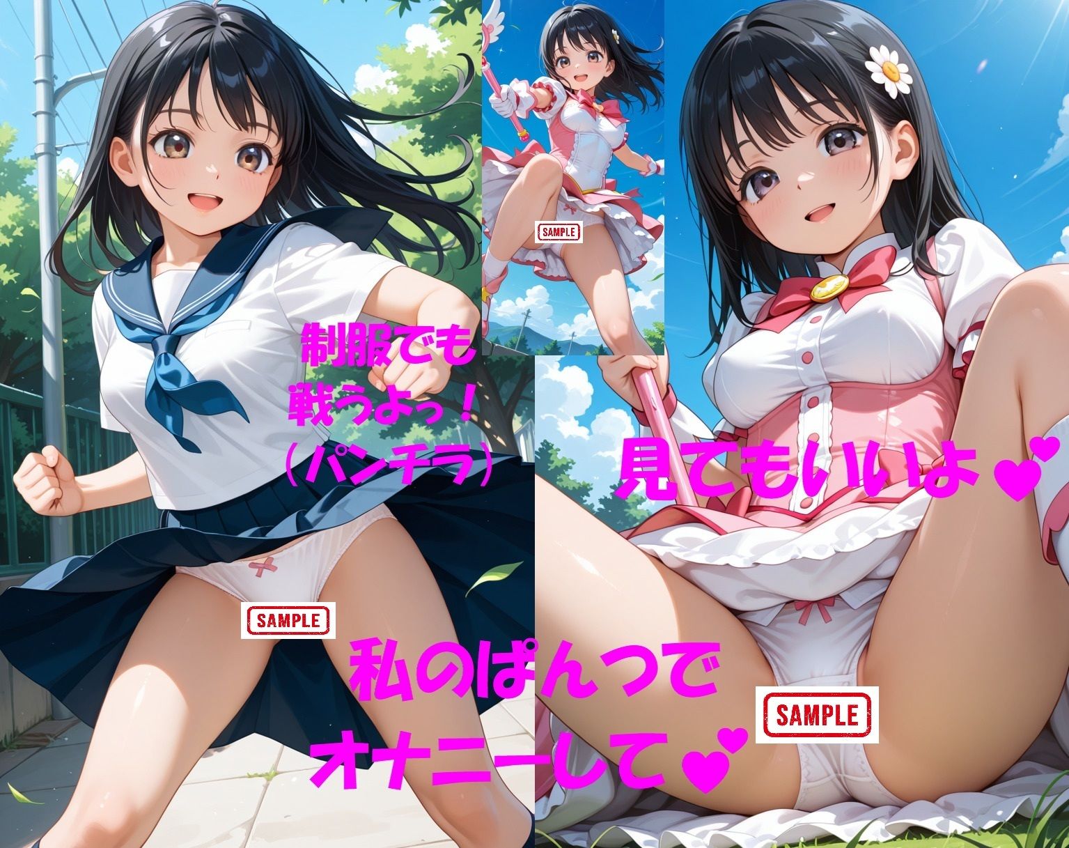 パンチラJKが魔法少女に変身★オナニーでイクぅ！3―黒髪JK、オナニーに夢中― - サンプル画像 8