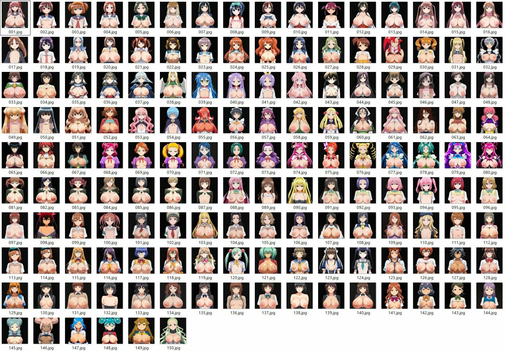 キャラ色々おっぱい見抜き - サンプル画像 1