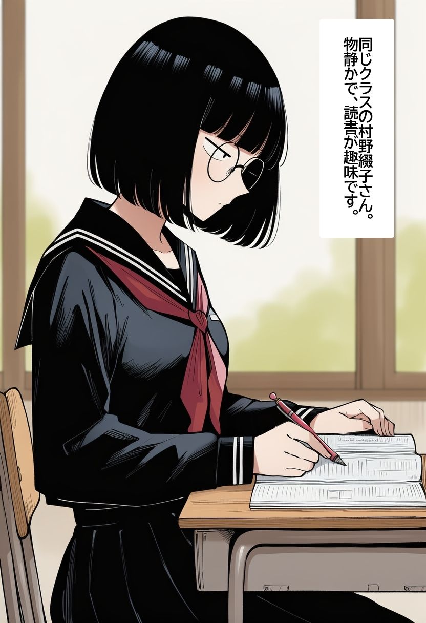 地味で眼鏡な図書委員女子に、無責任中出ししまくって孕ませる。 - サンプル画像 1