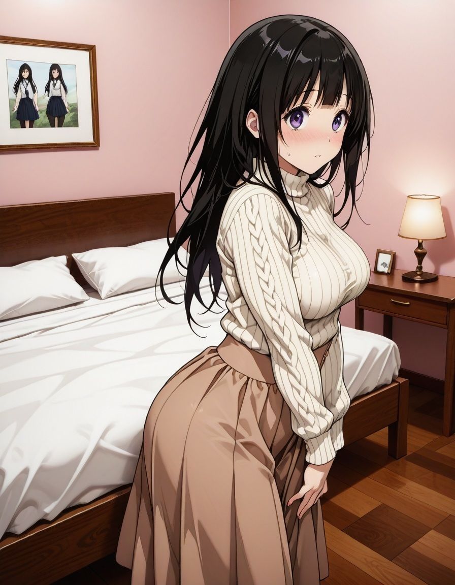 古典部の清楚系巨乳彼女とラブホテルでイチャイチャセックス - サンプル画像 2