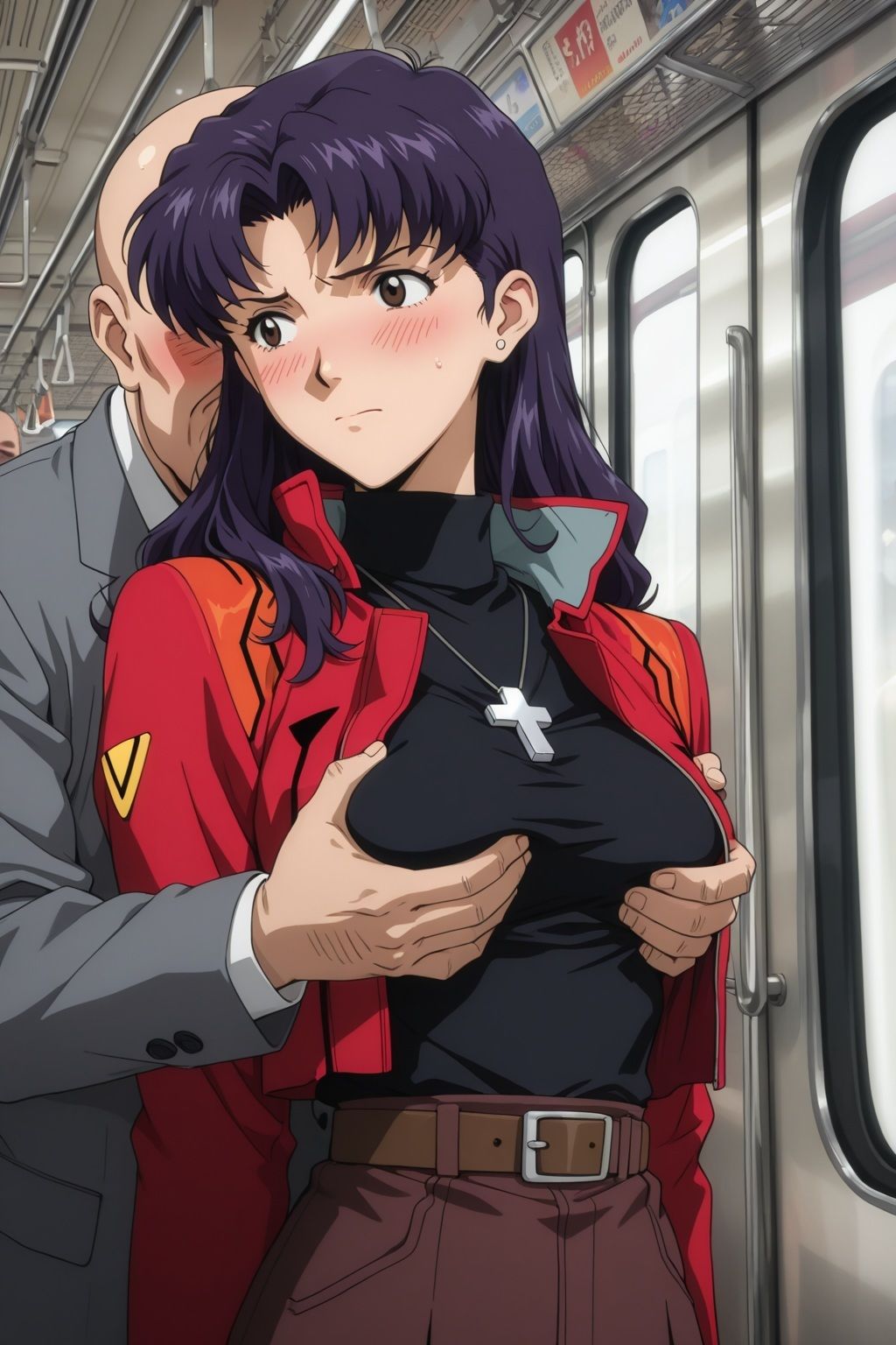 痴〇電車に堕ちたミサト - サンプル画像 5