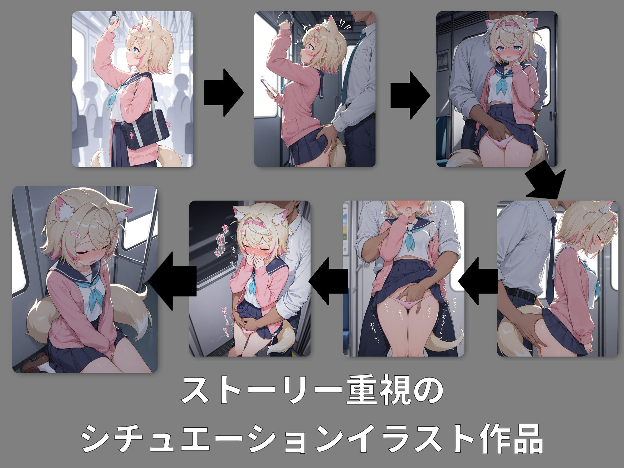 痴●電車 犯●れた少女 モ●コ・アビスガ●ド編 - サンプル画像 1