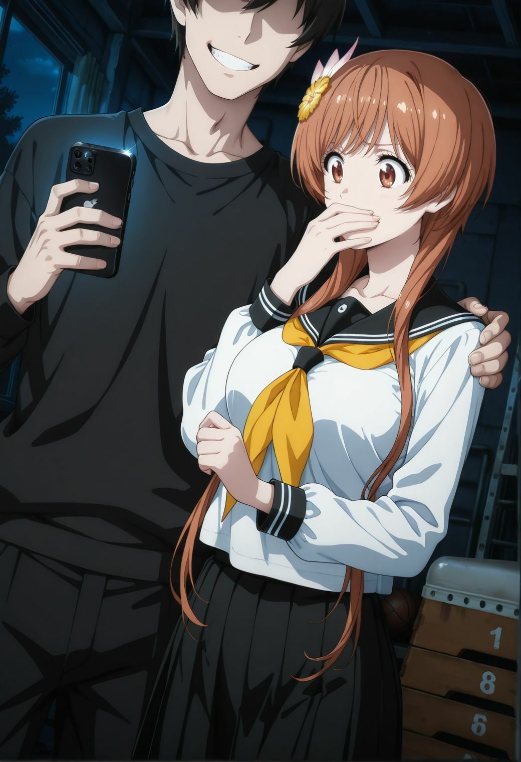 配信バレ動画で脅されたお嬢様、放課後の体育館倉庫で生撮りセックス配信 - サンプル画像 1