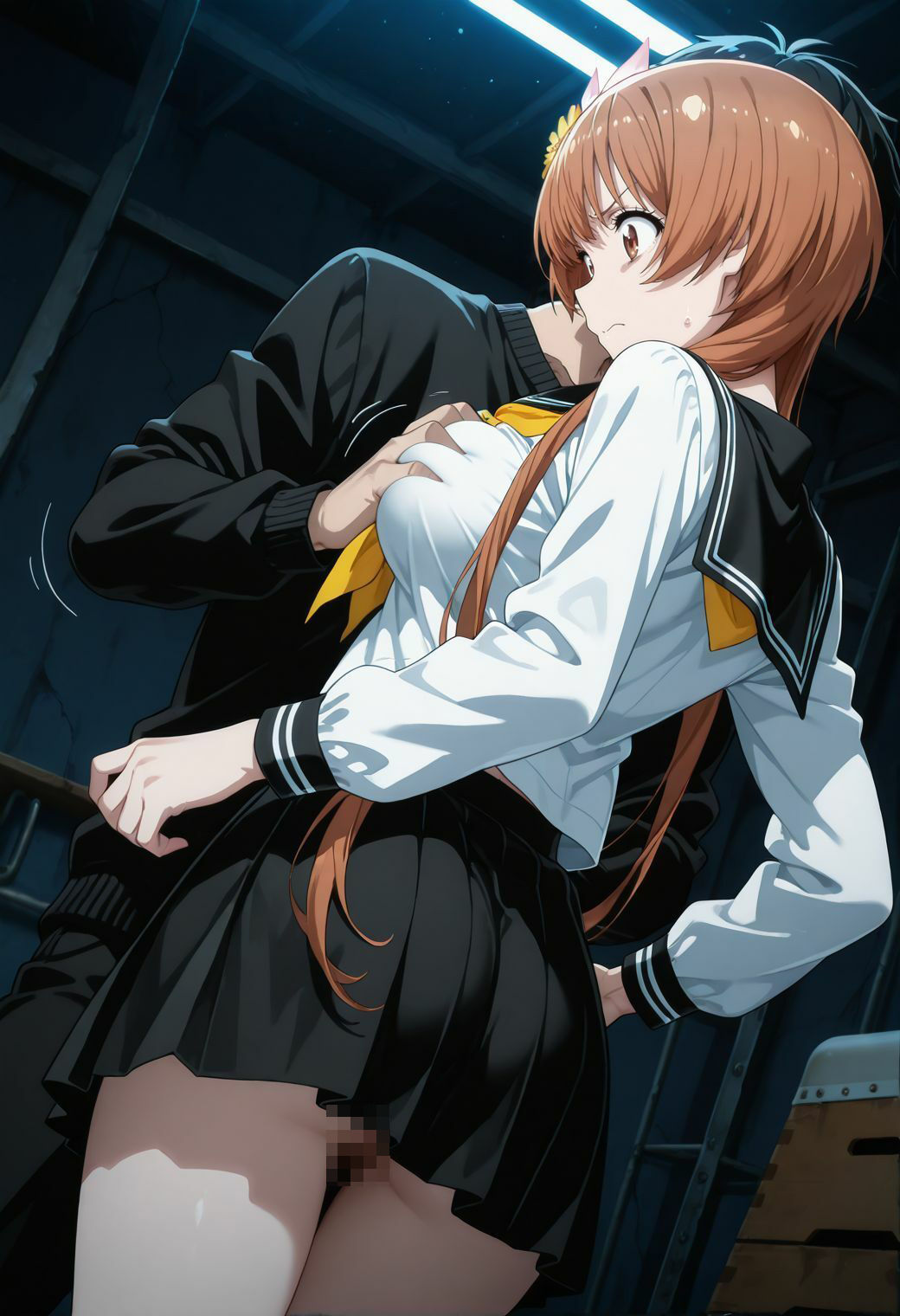 配信バレ動画で脅されたお嬢様、放課後の体育館倉庫で生撮りセックス配信 - サンプル画像 2