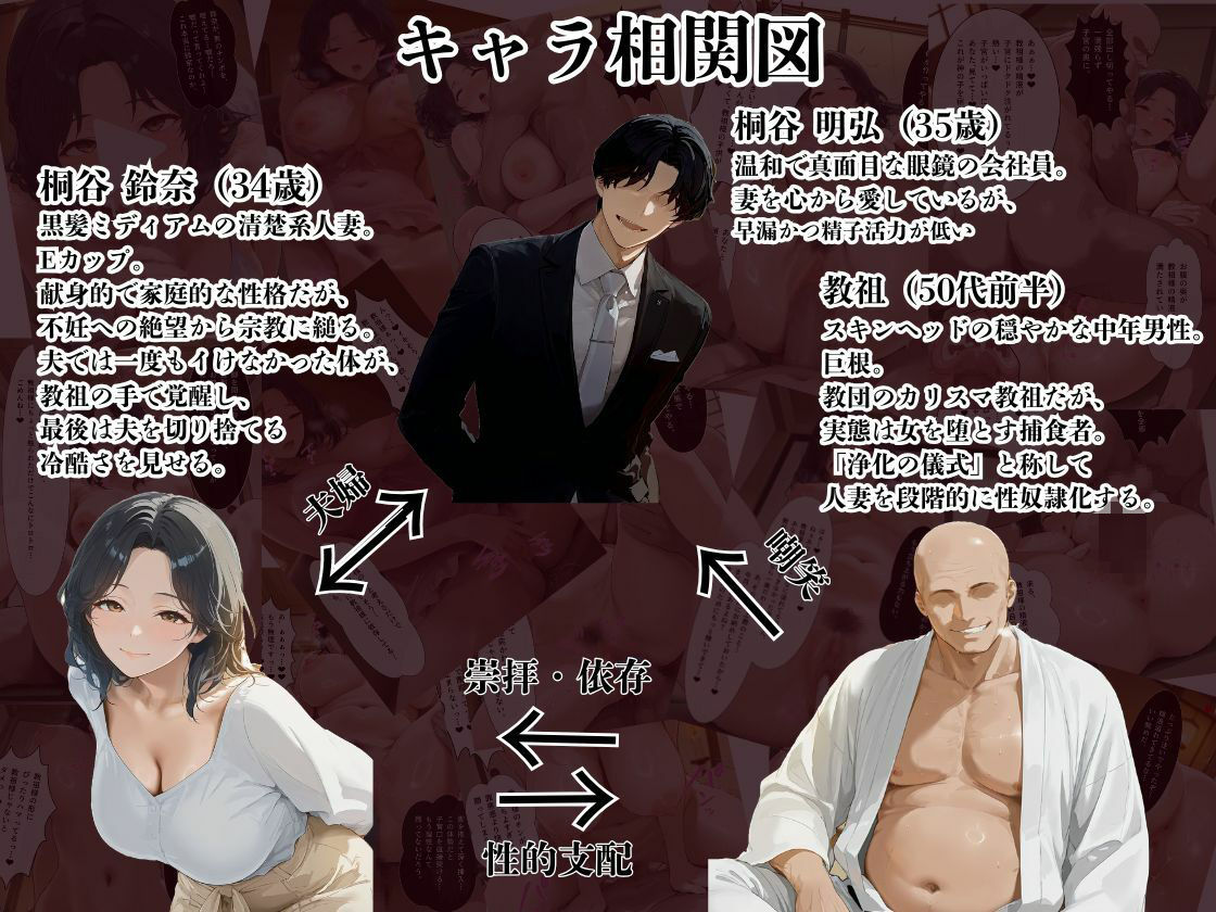 【教祖に孕まされた人妻】不妊に悩む人妻が宗教に救いを求めた結果子宮の奥まで信者になり寝取られて家庭崩壊する話 - サンプル画像 1