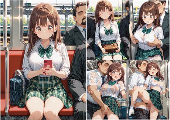 満員通学電車で中年おじさんに毎日痴●され続ける制服JK 〜声我慢の羞恥絶頂＆車内中出し孕ませ調教〜 - サンプル画像 7