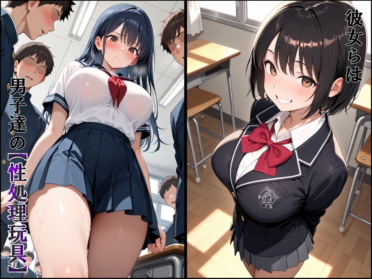 巨乳女子校生輪〇肉便器〜性処理玩具にされメス堕ちする女たち〜【494枚】 - サンプル画像 1