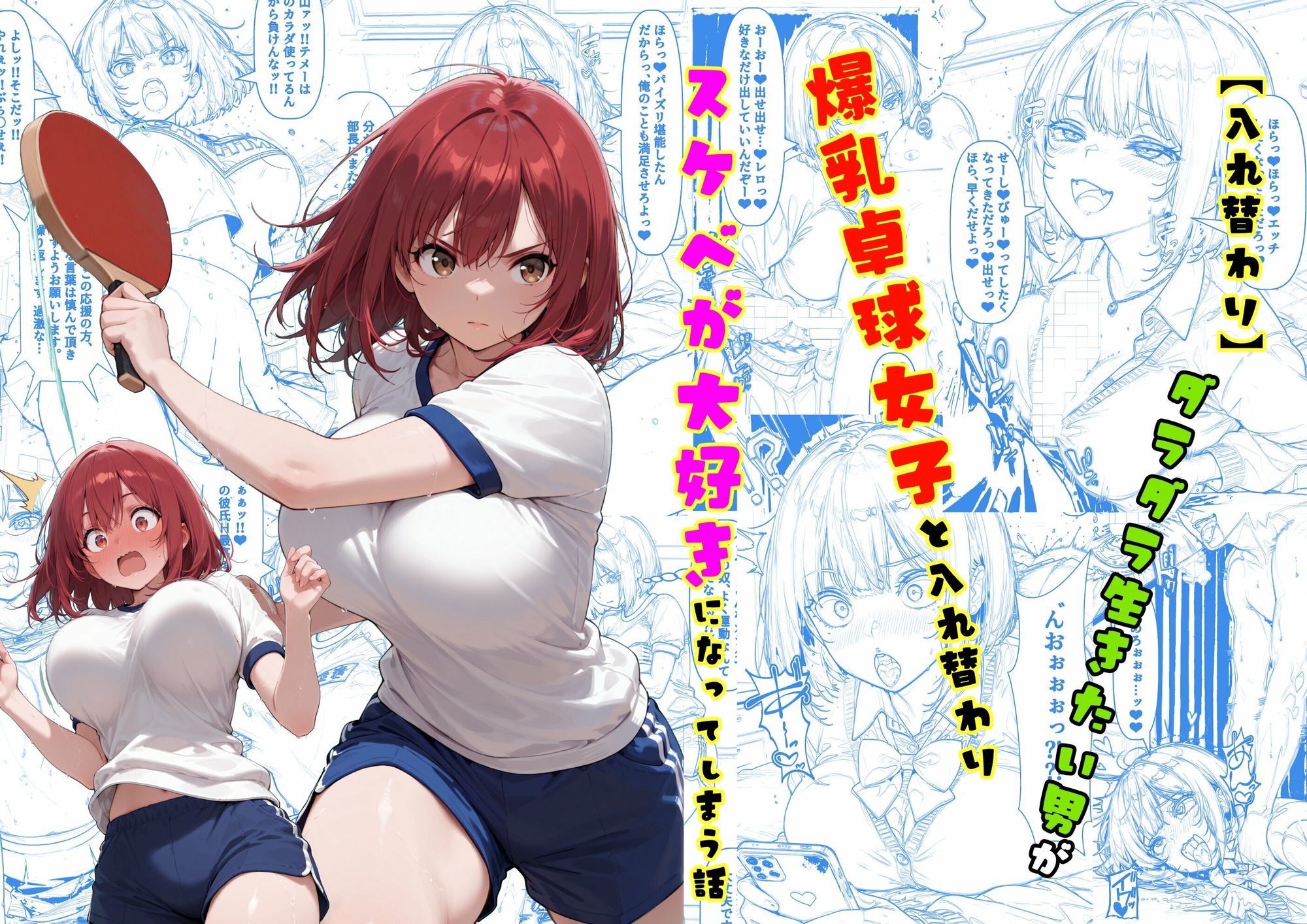 TS2作品セット8（【人格改変】クール美人なアイドルの護衛をチンポ大好き変態女に…・【入れ替わり】爆乳卓球女子と入れ替わり、スケベが大好きに…） - サンプル画像 5