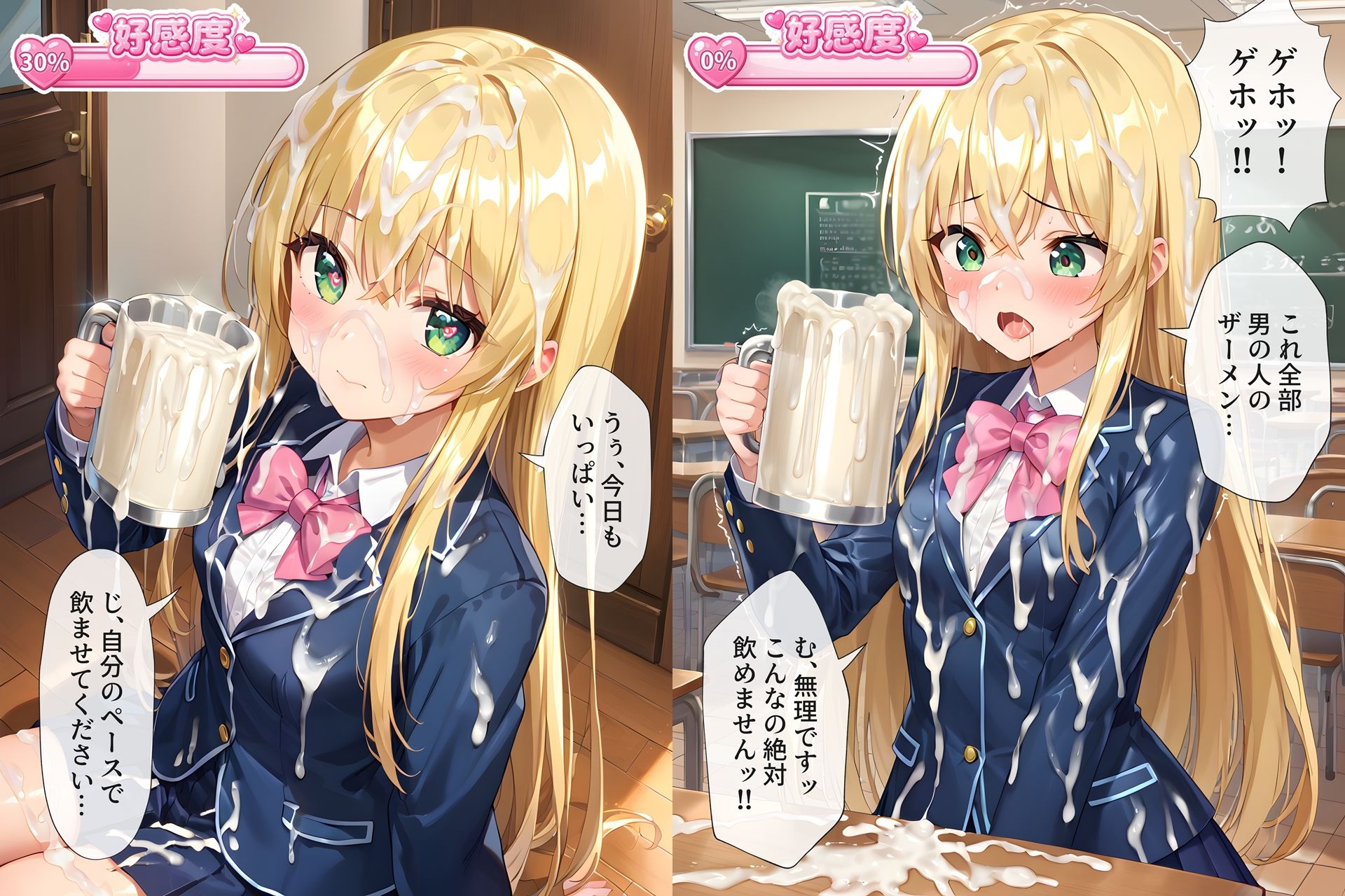ザーメンジョッキのことが段々好きになっちゃう女の子たち - サンプル画像 3