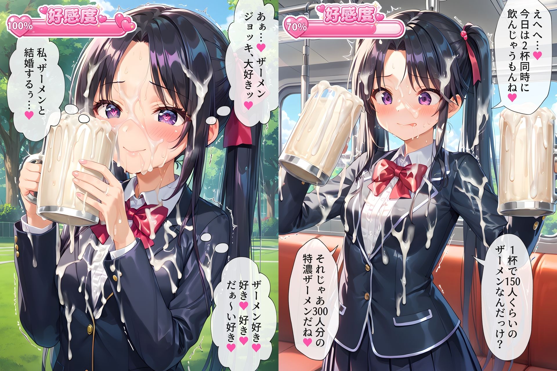 ザーメンジョッキのことが段々好きになっちゃう女の子たち - サンプル画像 6
