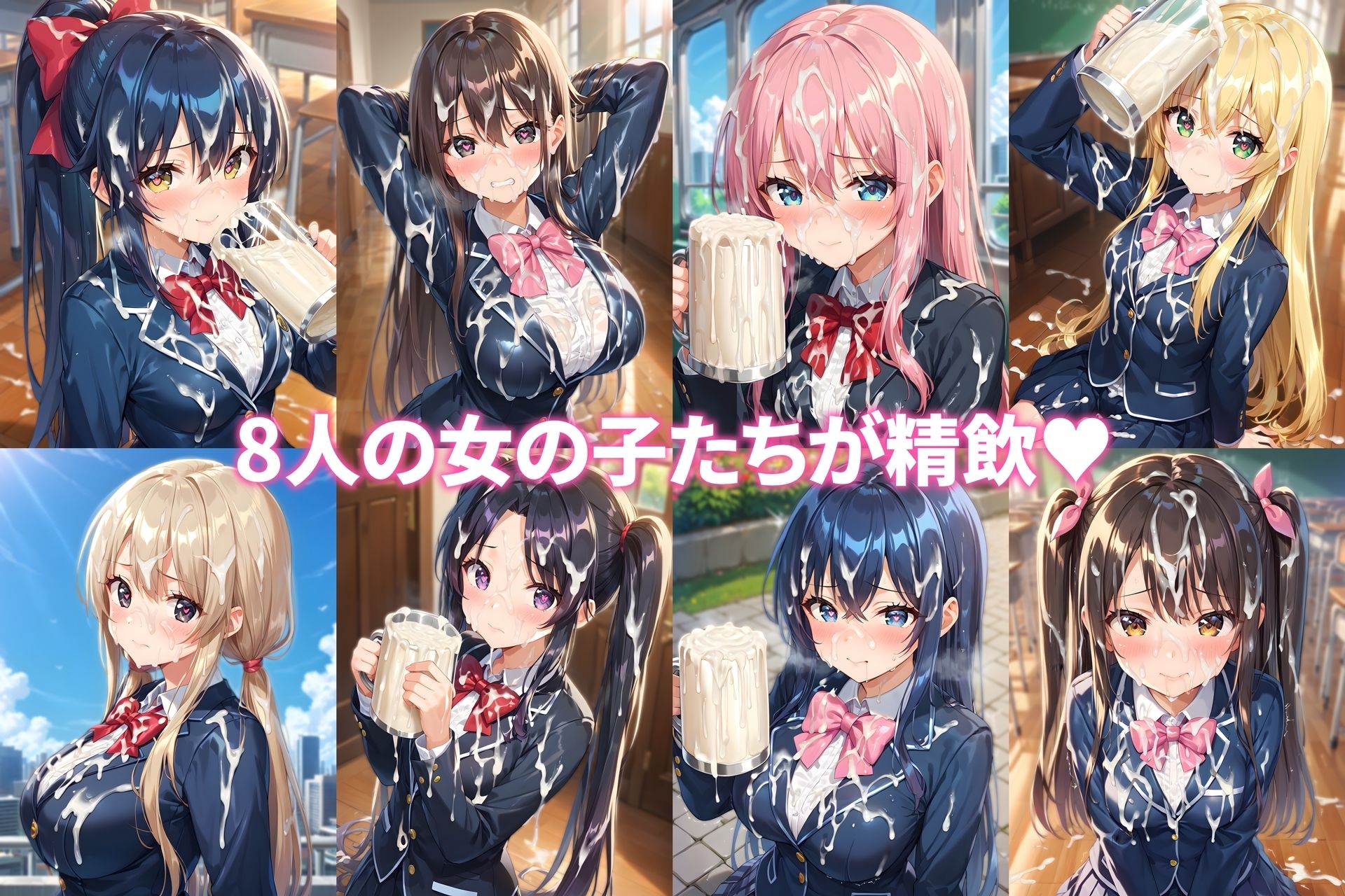 ザーメンジョッキのことが段々好きになっちゃう女の子たち - サンプル画像 7