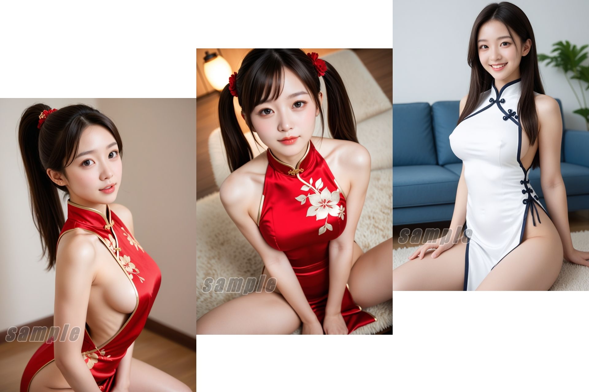 チャイナドレスを着たセクシー娘々 - サンプル画像 2