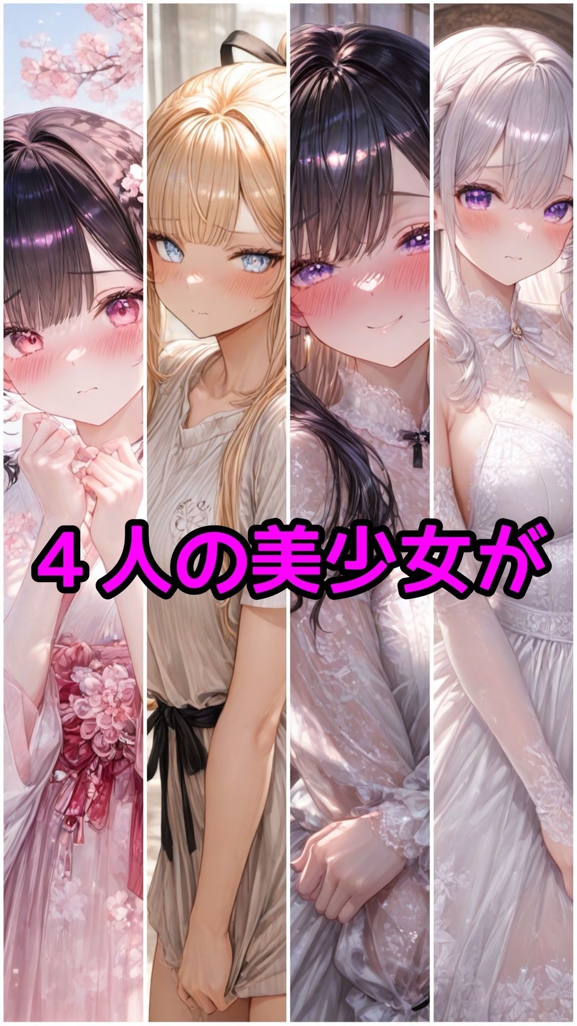 4人の美少女  触手姦 - サンプル画像 1