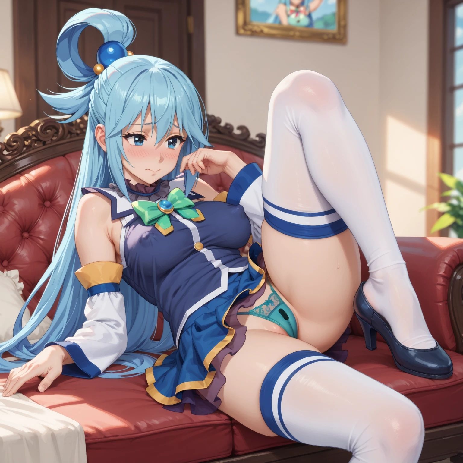 アクア様がスジを見せたり、アナル開発したり、触手エッチしたりするCG - サンプル画像 1