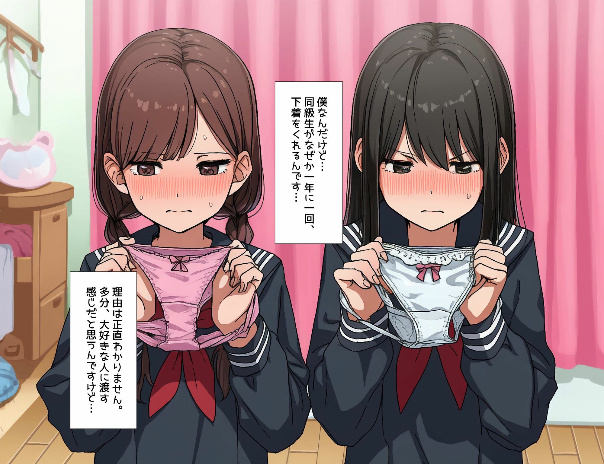 僕は同級生からなぜか下着をもらえる - サンプル画像 1