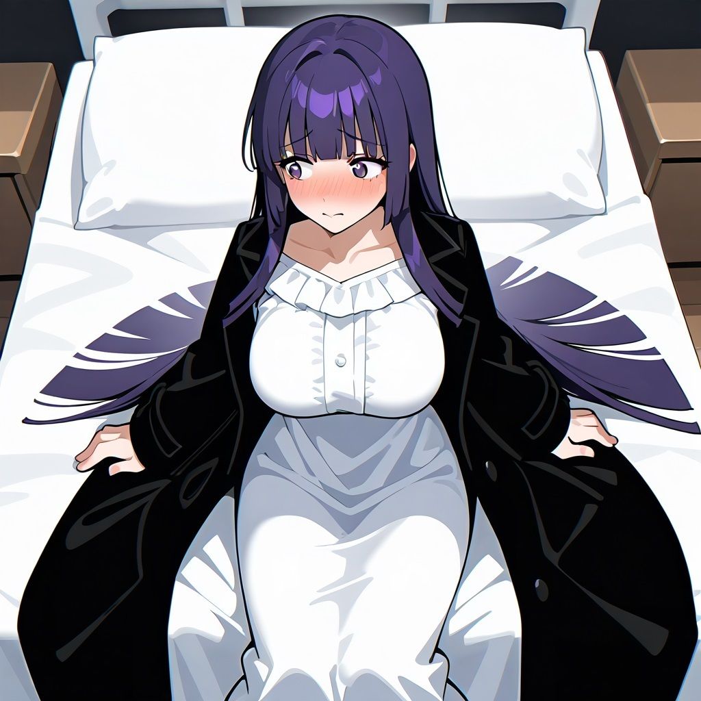 紫髪ロングの爆乳魔法使いの初体験画像集 - サンプル画像 1