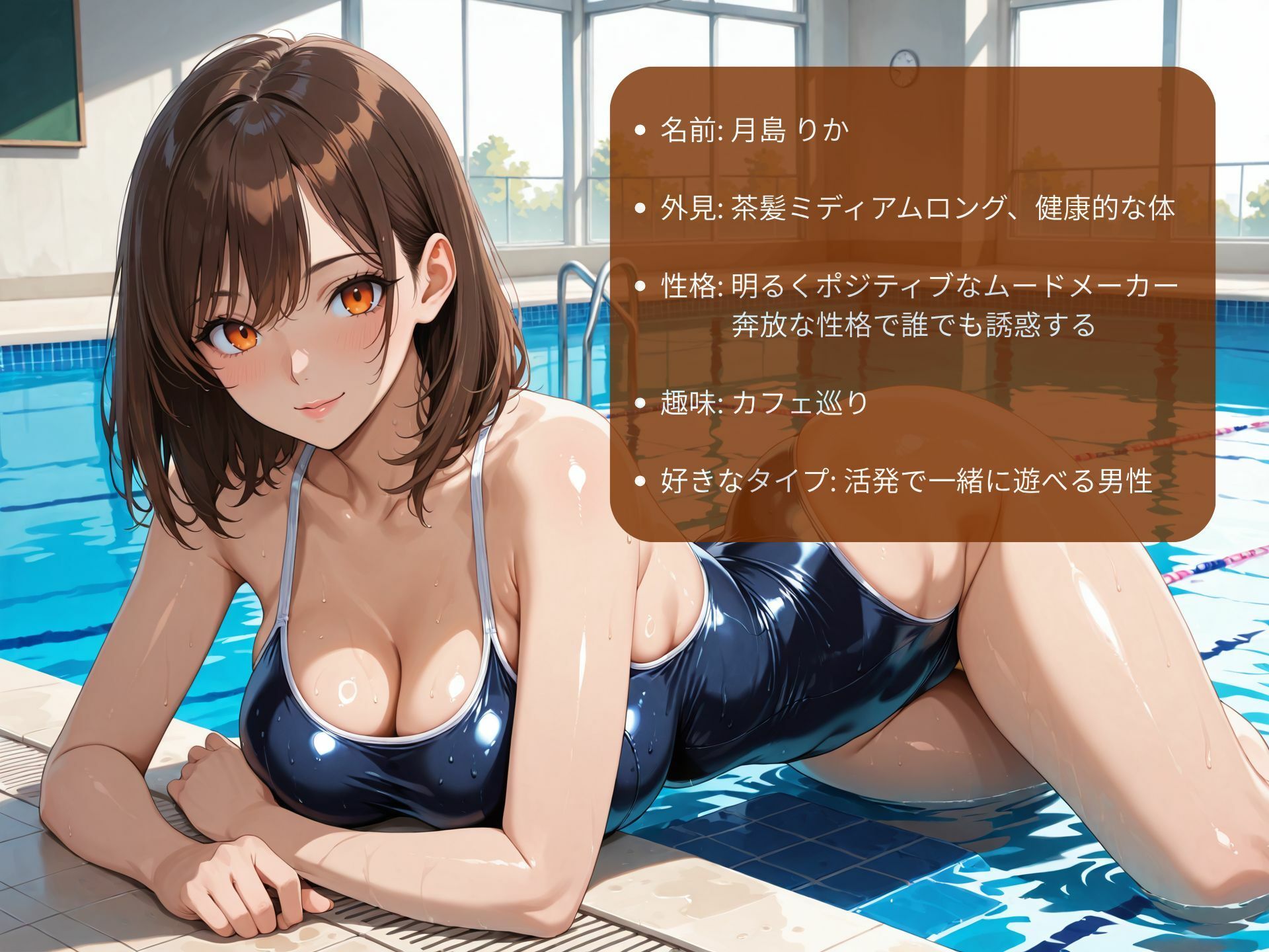 清純系巨乳JKのスク水逆NTR 〜彼女持ちの男を誘惑セックス〜  【4K高画質アニメ】 - サンプル画像 4