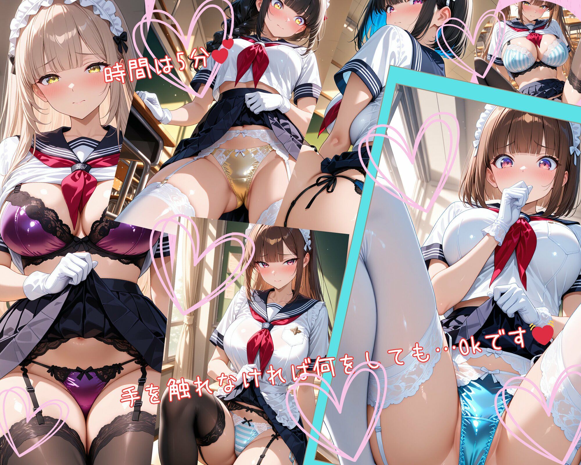 学園祭のセーラーメイドカフェ  パンツ見せサービス - サンプル画像 7