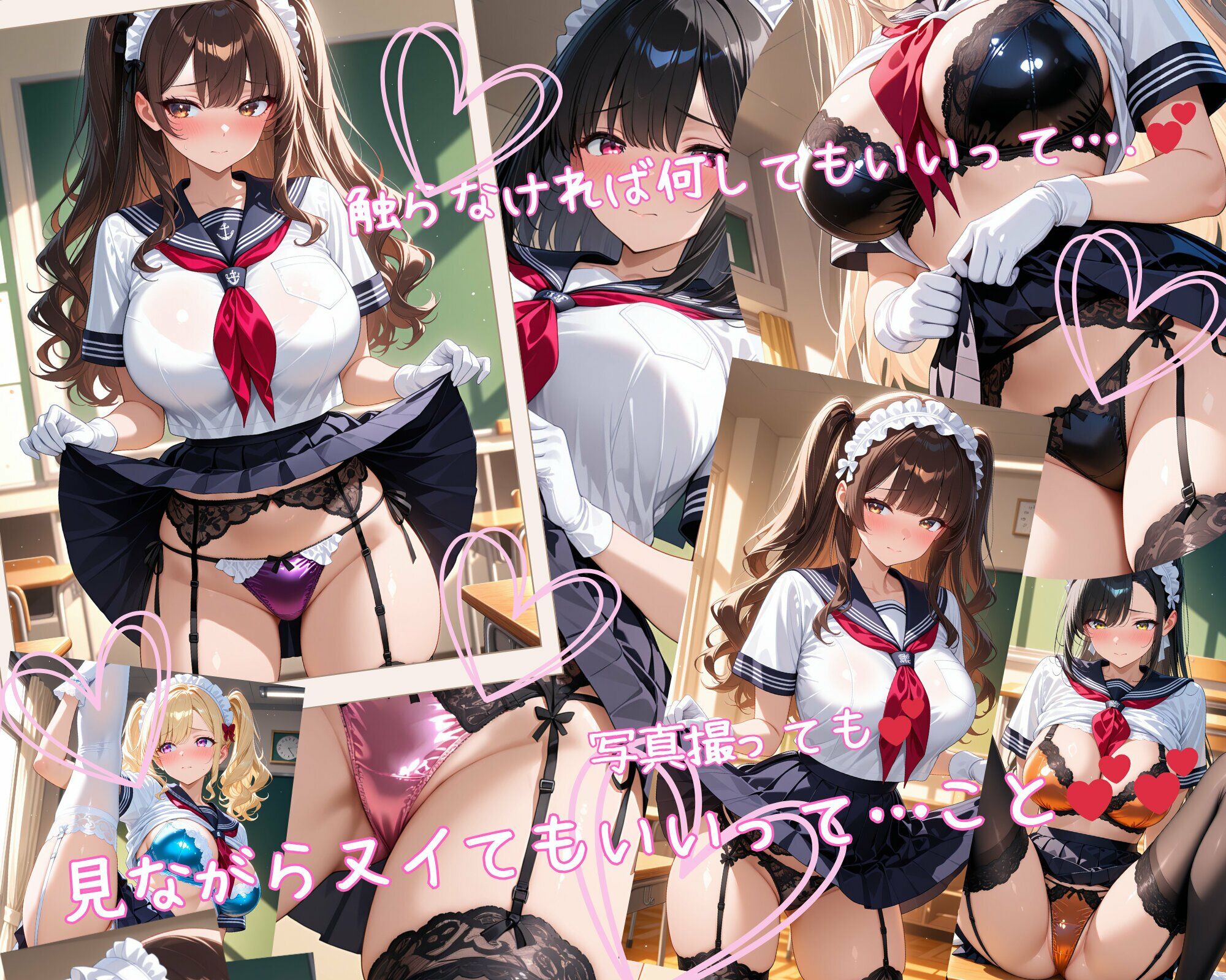 学園祭のセーラーメイドカフェ  パンツ見せサービス - サンプル画像 10