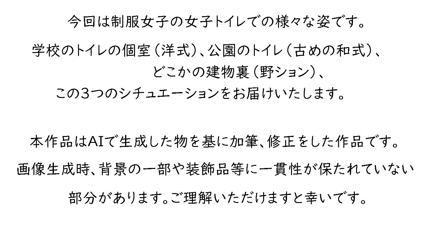 制服女子トイレシチュエーション - サンプル画像 1
