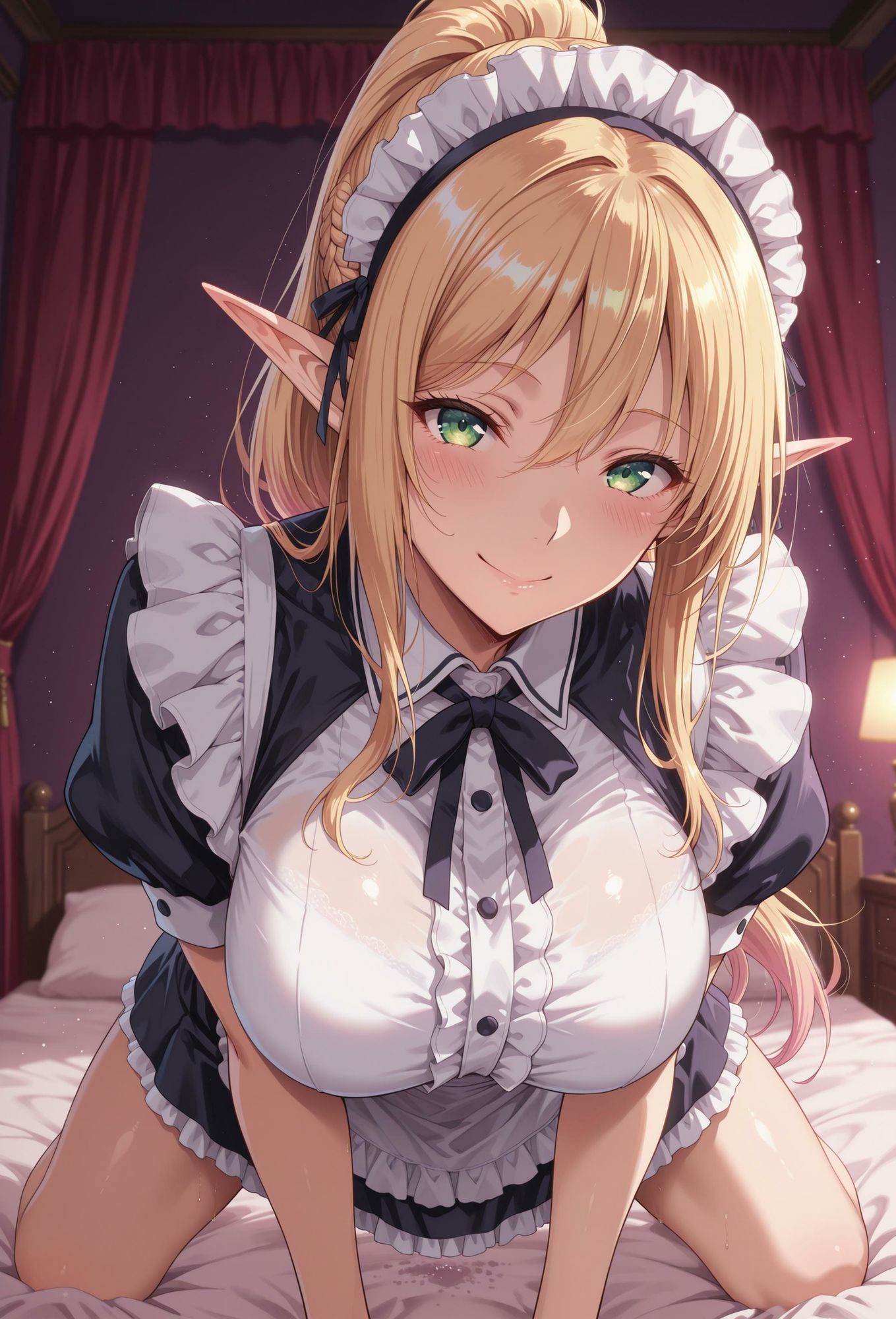 エルフメイドさんスケベボディで激しいご奉仕！ - サンプル画像 2