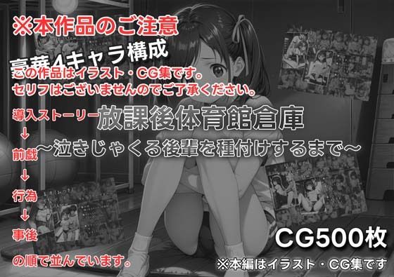 放課後体育館倉庫 〜泣きじゃくる後輩を種付けするまで〜 - サンプル画像 1