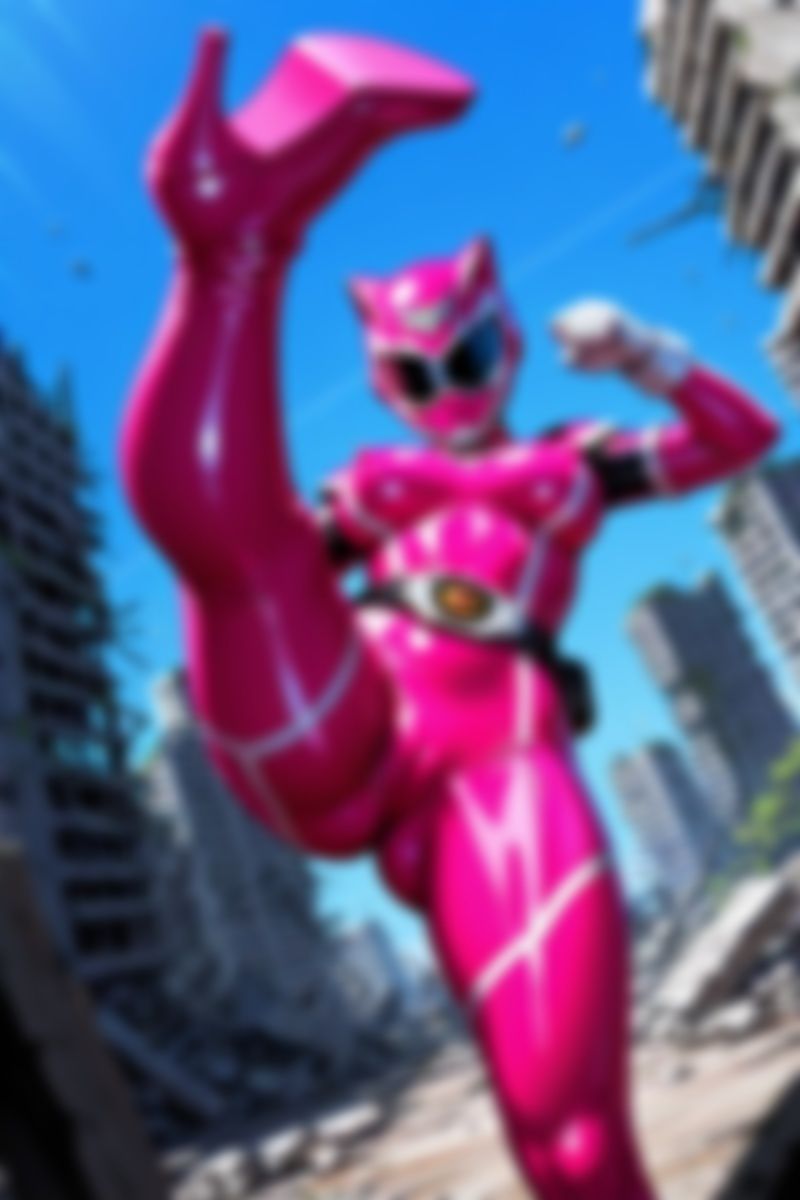 戦隊ヒロイン・極限の野外放尿。激闘の合間に理性に屈した背徳の瞬間。 - サンプル画像 1