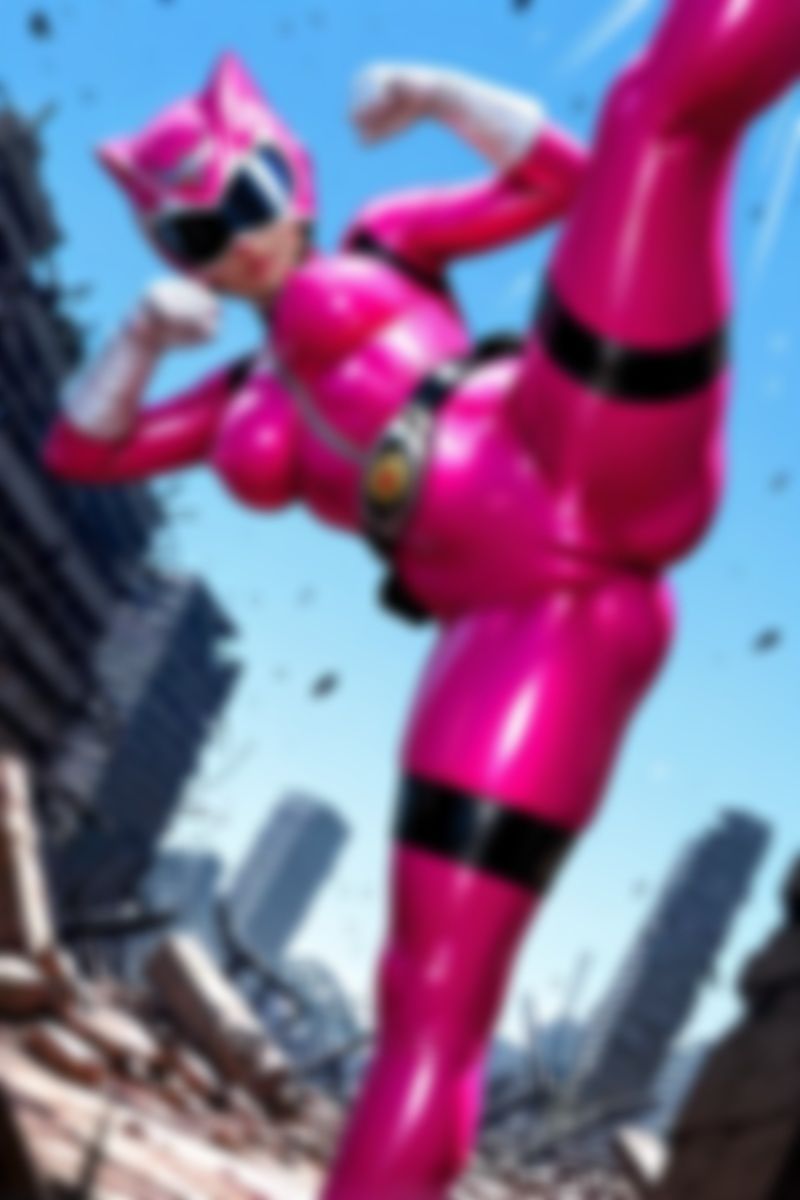 戦隊ヒロイン・極限の野外放尿。激闘の合間に理性に屈した背徳の瞬間。 - サンプル画像 2