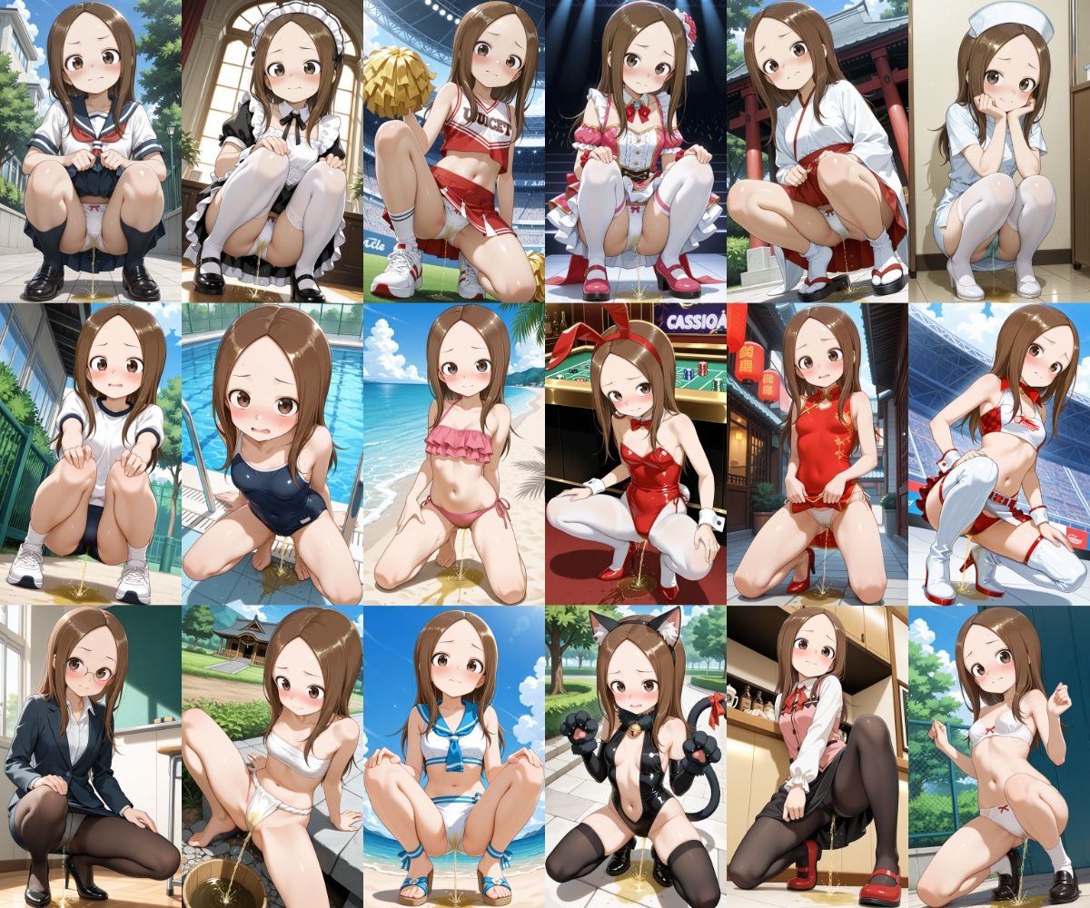 おしっこお漏らしチャレンジ【高〇さん コスプレ編】 - サンプル画像 1