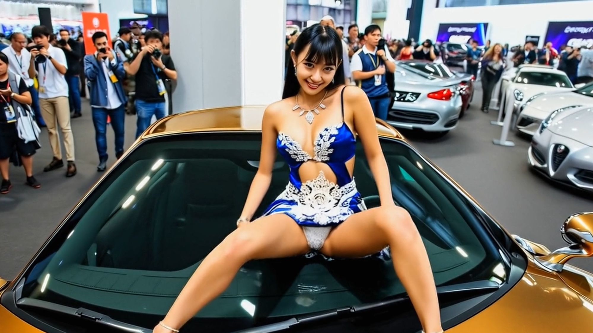 妄想16 コンパニオン 私の生パンを見て AI生成動画 - サンプル画像 1