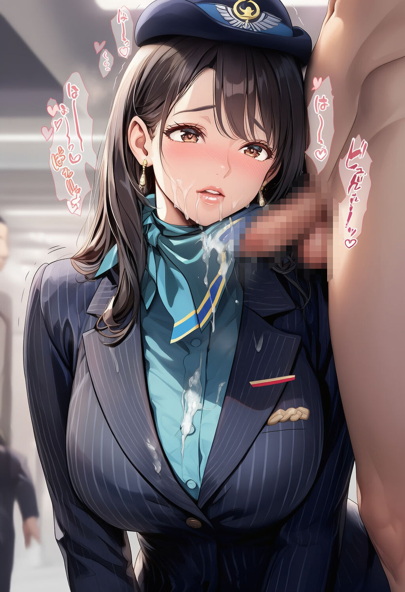 高級美女CA 独占イラマ・制服射精 - サンプル画像 3