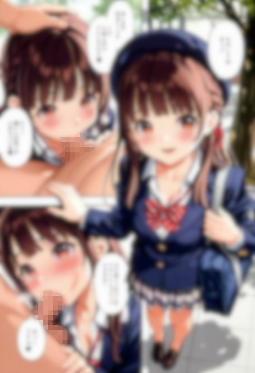 ベレー帽を被った女子〇生の縞パンとフェラ - サンプル画像 6