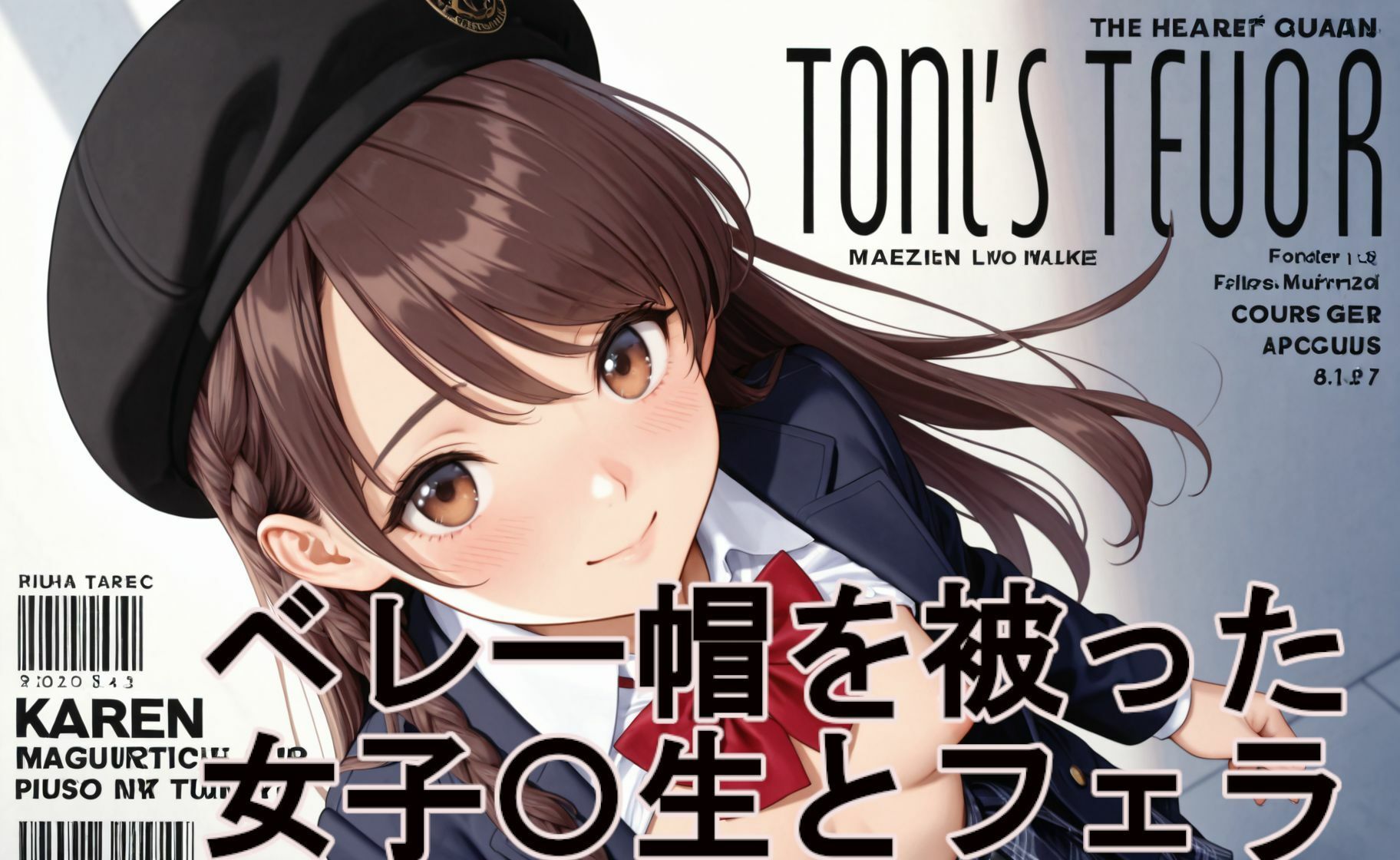 ベレー帽を被った女子〇生の縞パンとフェラ - サンプル画像 7