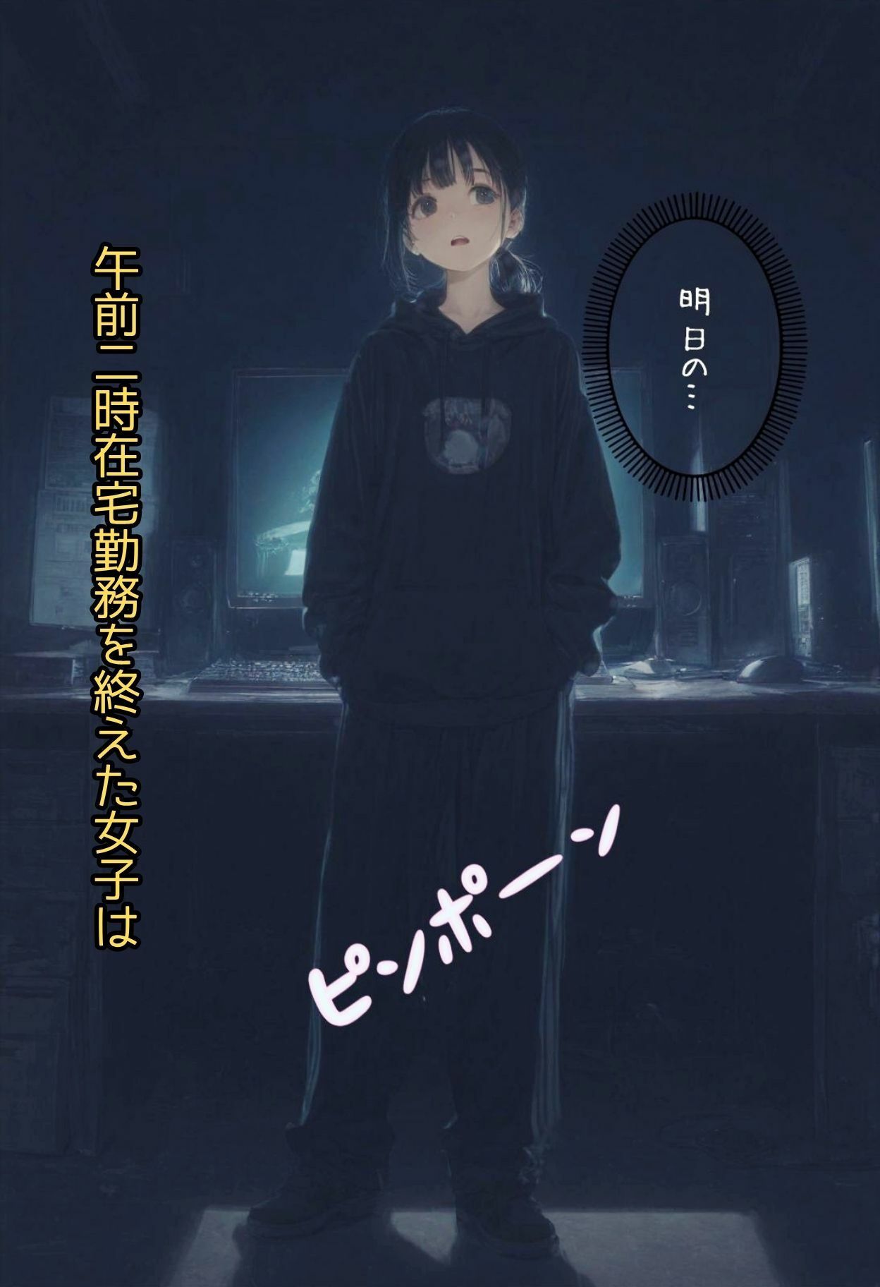 深夜の在宅ワーク - サンプル画像 1