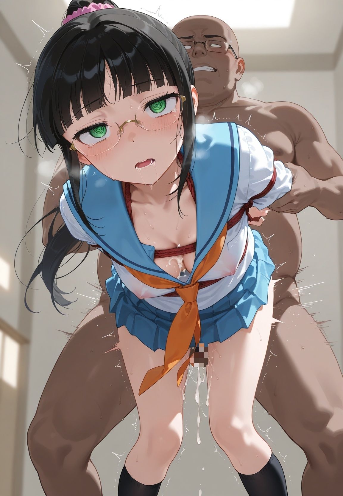 種付けおじさんの言いなり指示待ち系洗脳アプリで拘束固定され強●中出し調教されて完堕ち ニ〇コイ 2 - サンプル画像 5