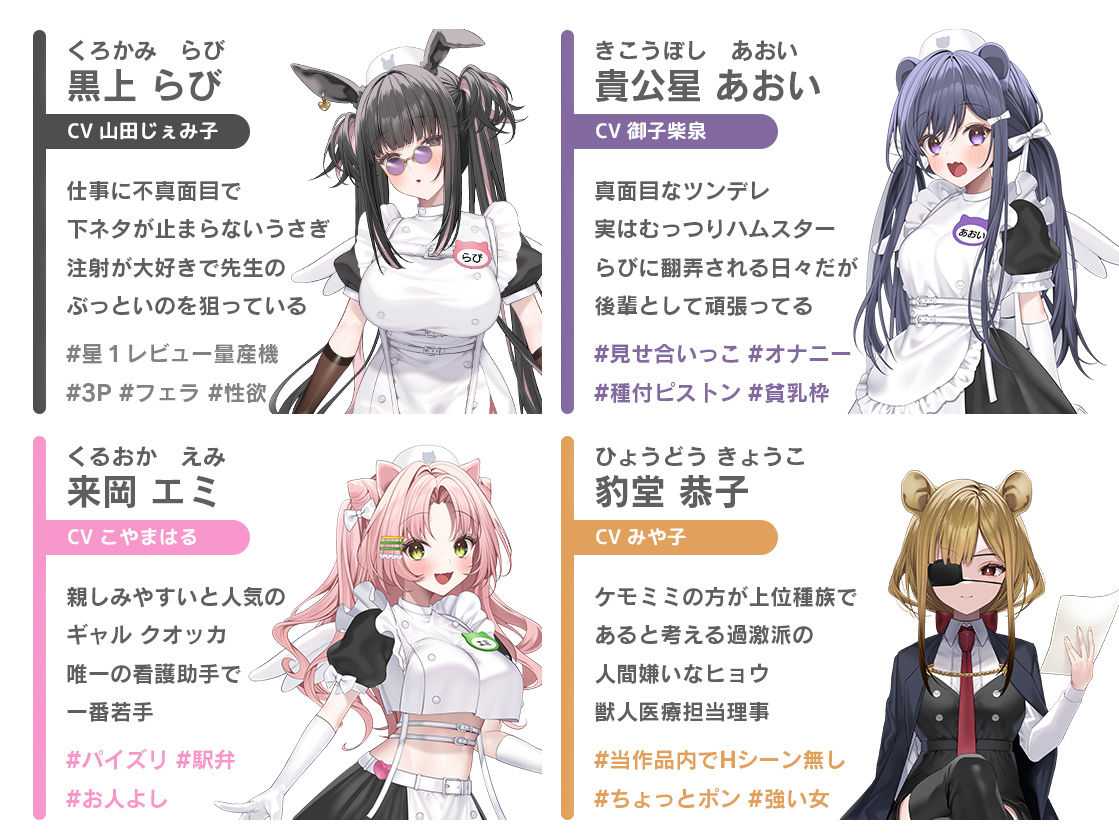 【本編動画2時間40分超】発情ケモミミclinic【ぬるぬるLive2Dアニメーション×豪華声優陣】 - サンプル画像 5