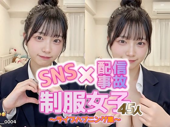 【動画】SNS×配信事故｜制服女子45人のライブハプニング集