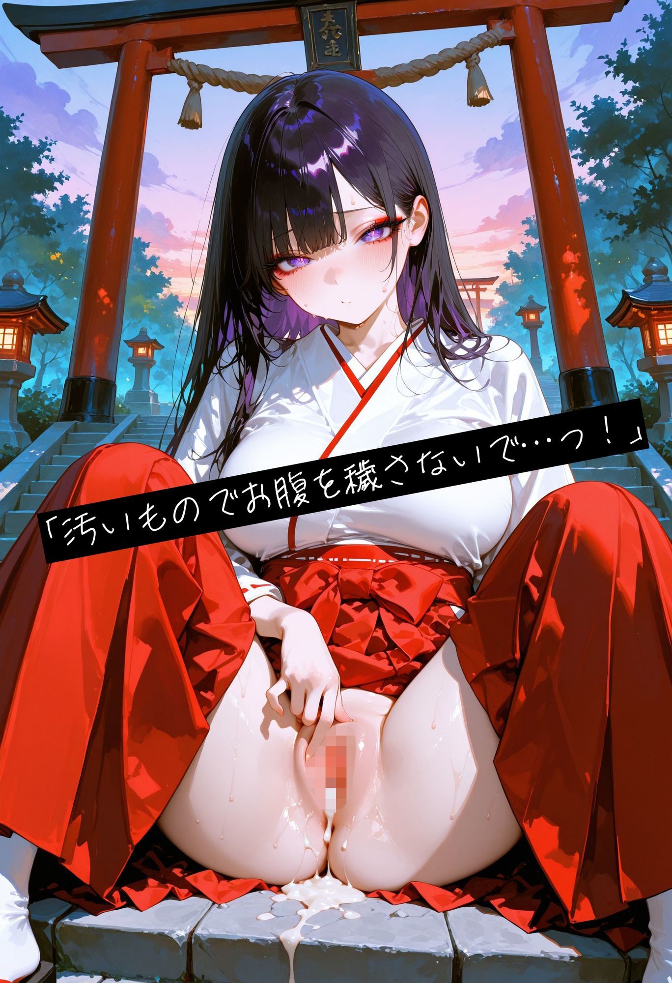 神社巫女の孕み穢れ祓い〜子宮で受け止める穢れの精液 - サンプル画像 1