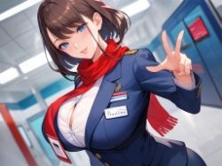 キャビンアテンダントとナースとセーラー服 - サンプル画像 1