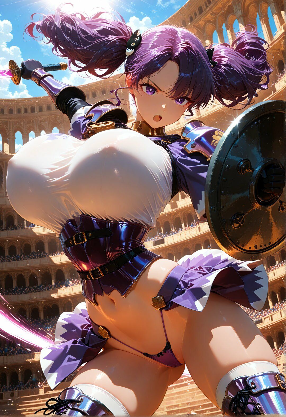 巨乳美闘士征服〜力こそ全ての闘技場で3人の心も体も堕とすようです〜 - サンプル画像 1