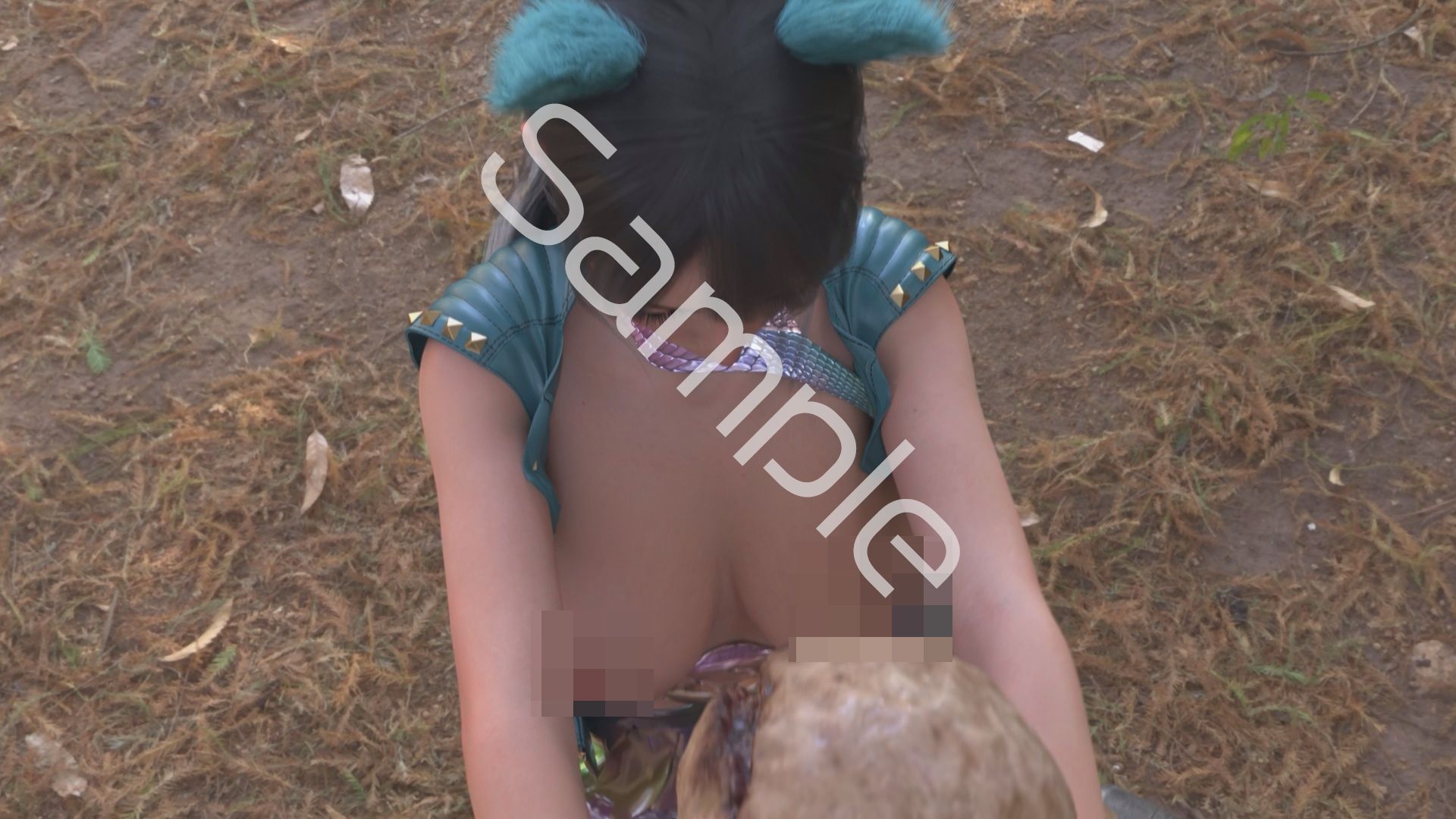 【△100】沙耶が主人公のMMORPG『編隊コレクション:Re』ゲーム動画（Vol.16:ゾンビの集団によるレ○プ被害に遭ってしまう:騎乗位おっぱい丸出し） - サンプル画像 1