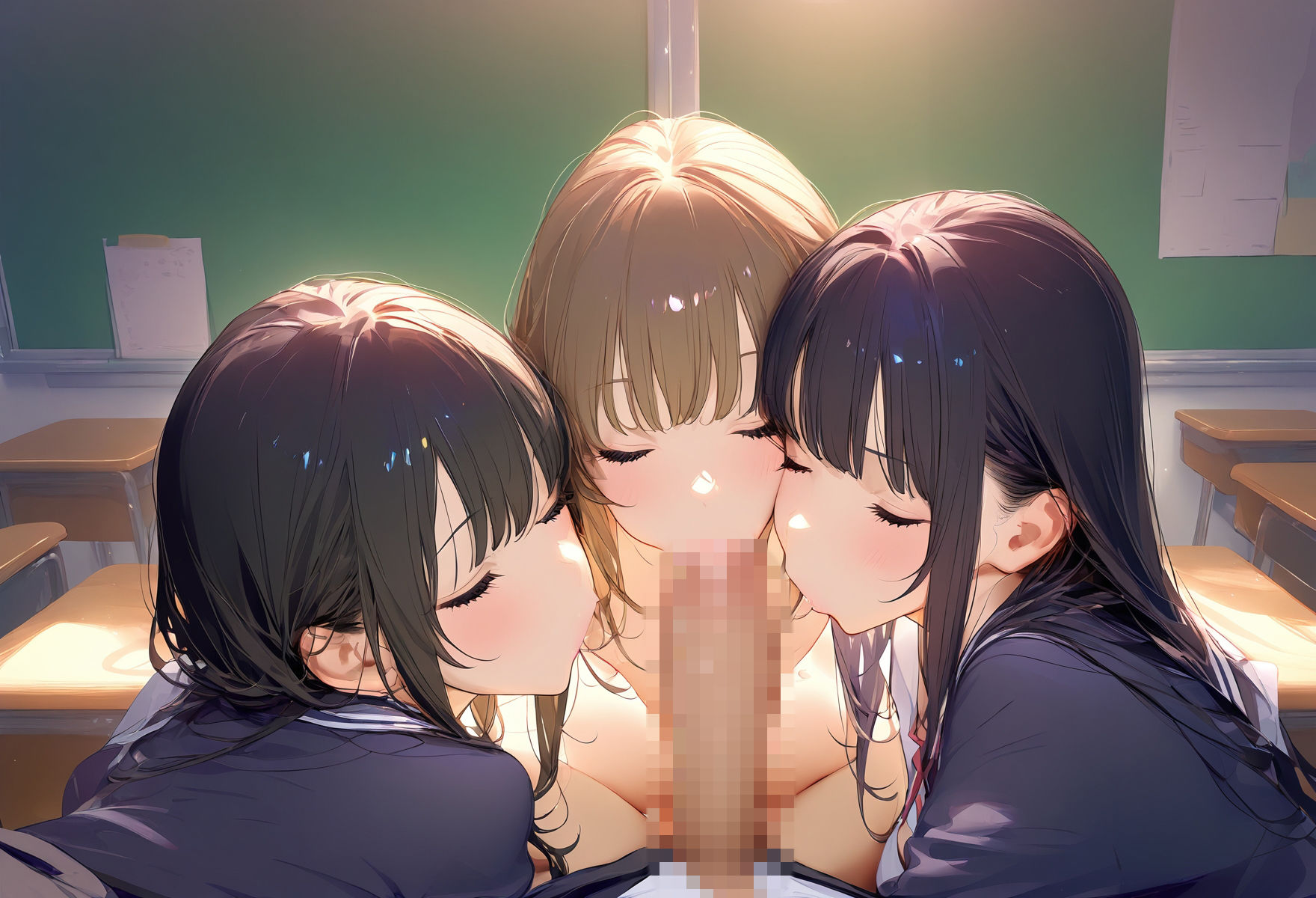かわいい教え子たちと教室SEXしたら気持ち良すぎて何度も射精した - サンプル画像 3