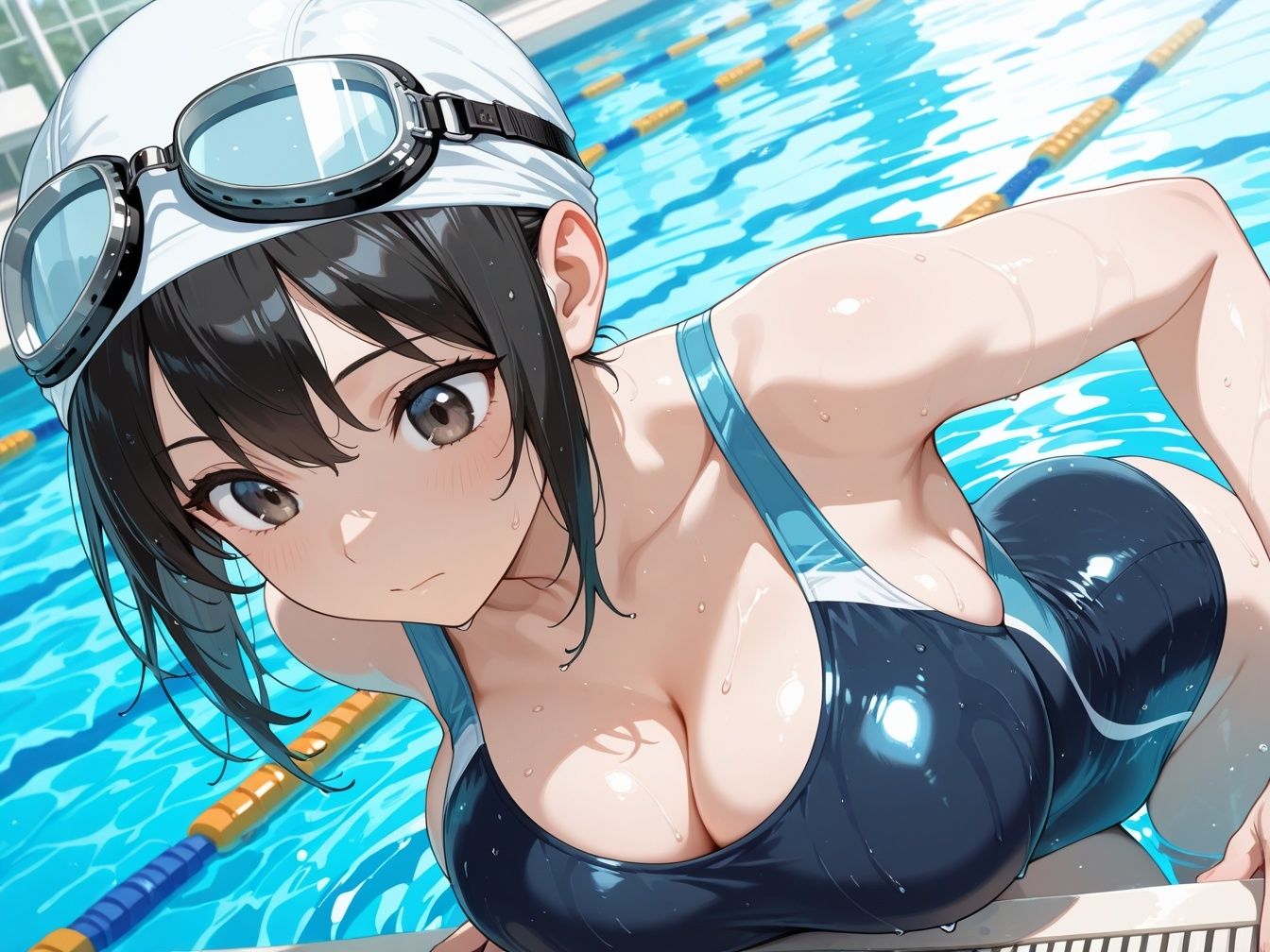 巨乳競泳水着女子とドキドキエッチ - サンプル画像 8