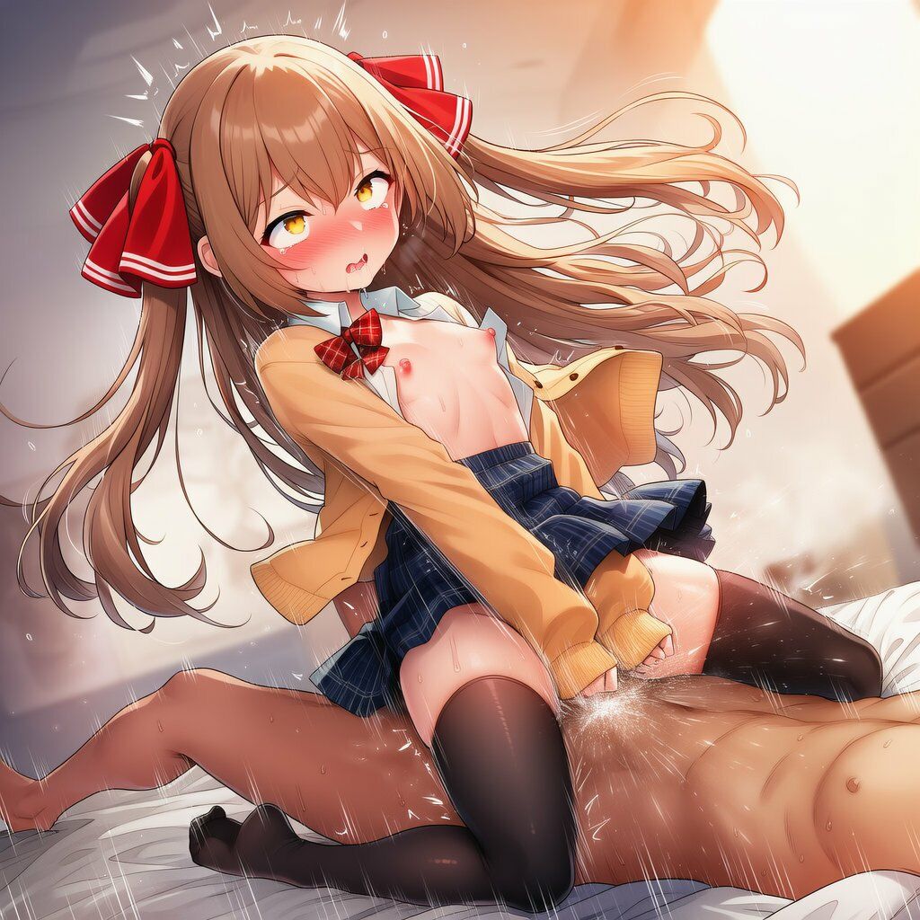 ツインテかわいい子と甘々いちゃラブ！制服・旧スク水・全裸で溶け合うCG集 - サンプル画像 6