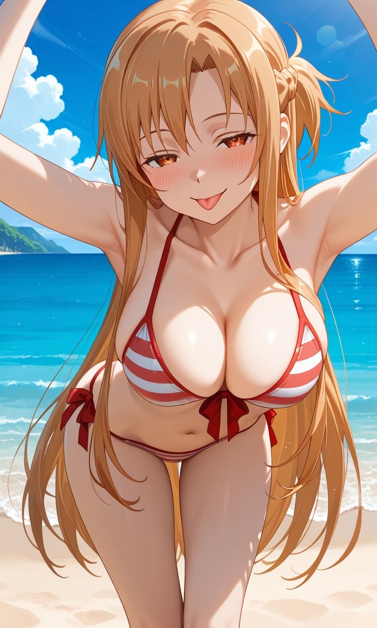 【SAO】リーファ（直葉）・シノン（詩乃）・ アスナ（明日奈） 〜 アヘ顔＋搾精CG集 〜｜挑発パイズリ・手コキ足コキ・中出し着床 - サンプル画像 9