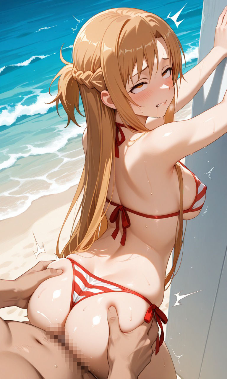 【SAO】リーファ（直葉）・シノン（詩乃）・ アスナ（明日奈） 〜 アヘ顔＋搾精CG集 〜｜挑発パイズリ・手コキ足コキ・中出し着床 - サンプル画像 10