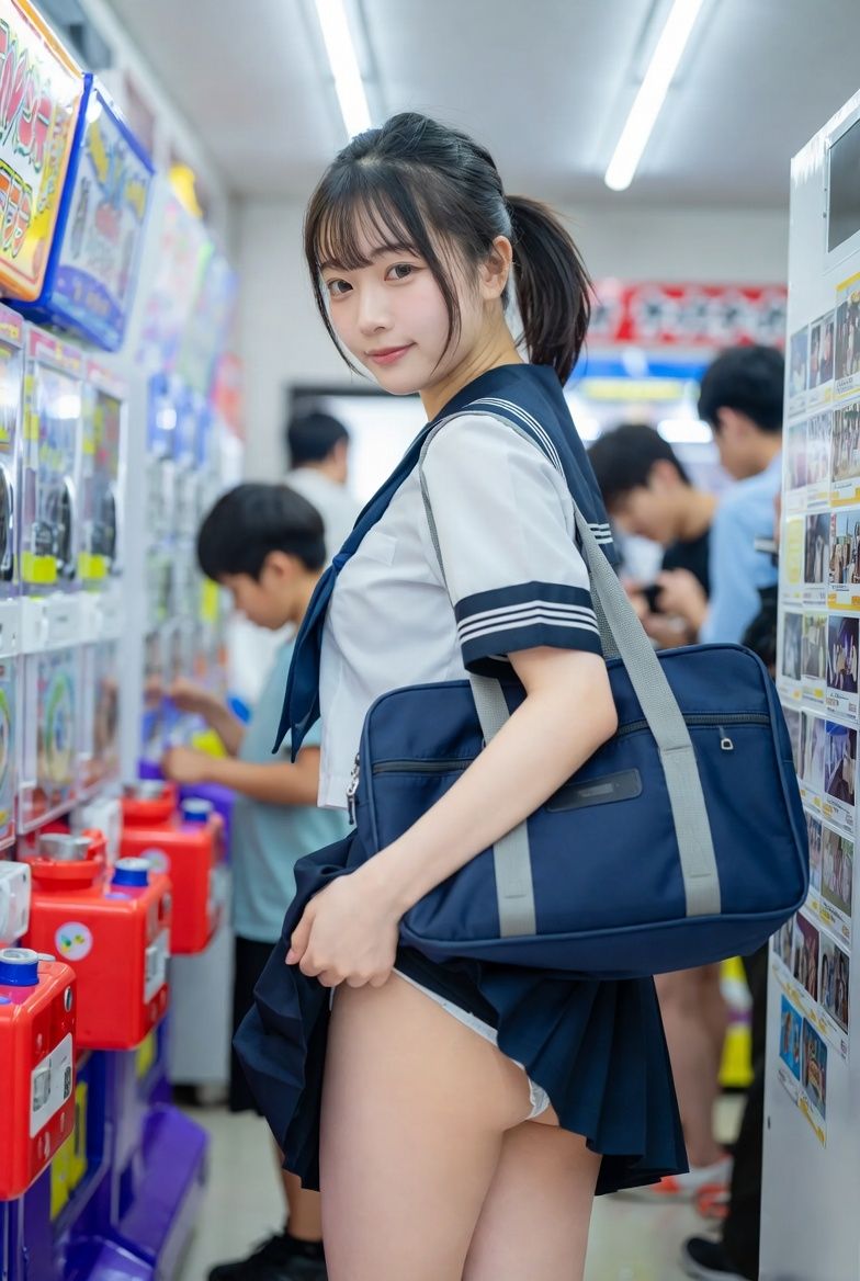 JK露出遊戯 〜危険で甘い、制服めくりプレイ〜 - サンプル画像 4