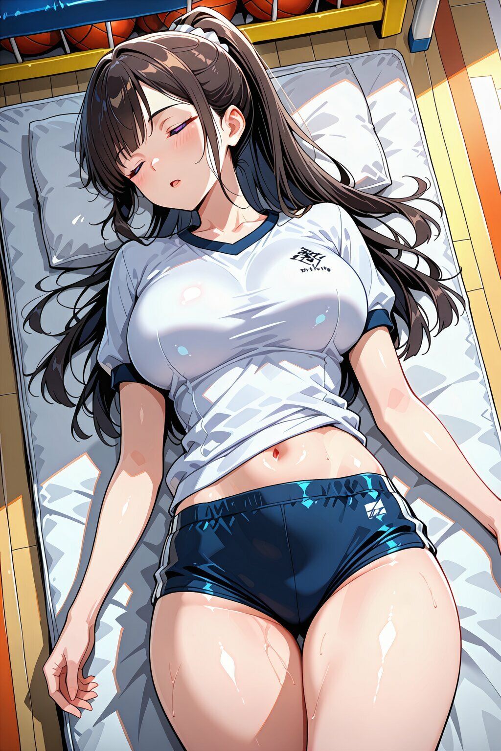 性処理委員 体育倉庫で濃厚汗だくセックス - サンプル画像 1