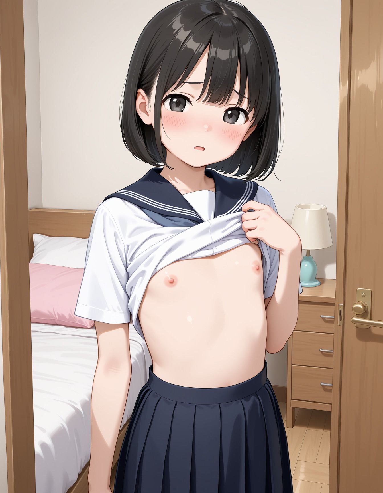 つるぺた  制服で禁断のSEX - サンプル画像 1